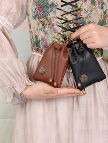 1pc Medieval Viking Style Hanging Belt Coin Purse Retro Waist Bag For Daily Use, Festival Outfit Halloween - A - View 6