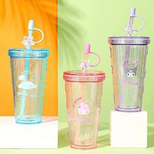 Miniso Sanrio Cinnamoroll Summer Star - Cốc ống hút lấp lánh, dung tích 420mL/14,78oz, nhẹ, nhựa chất lượng cao, chống sốc và dễ vệ sinh, vật dụng uống nước di động tuyệt vời cho người đam mê thể dục/du lịch vào mùa hè (1 chiếc) - màu xanh lá - Xem 7