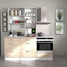 Miroytengo Estantería modular multifunción 120 cm de cocina EKO mueble color gris aluminio moderno - Blanco - Ver 4