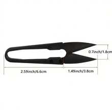 Safe Sewing Scissors - Wire Cutting, Embroidery Cross Embroidery U-Shaped Scissors With ABS Handle, Suitable For Handicrafts And Sewing Projects, Handicraft Essential | Durable Scissors, Sewing Accessories - 黑色 - 查看 3