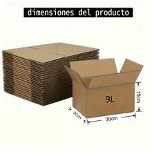 Brown Corrugated Cardboard Box (Pack Of 12) – 5 Sizes Available – Heavy-Duty Packaging For Shipping And Moving – Made In Spain - Caja 9L (30x20x15cm) 12 Piezas - 查看 2