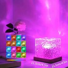 1pc LED Lamp With Touch Control USB Aurora Projector, Remote Control Wave Ceiling Projector, 16 Color Wave Night Light For Room Decor, Modern Style Plastic Material, Remote Control, Dimmable Lighting, USB Powered, Suitable For Bedroom, Living Room, Office, Kitchen, Bathroom, Desk Lamp, Bedroom Night Light