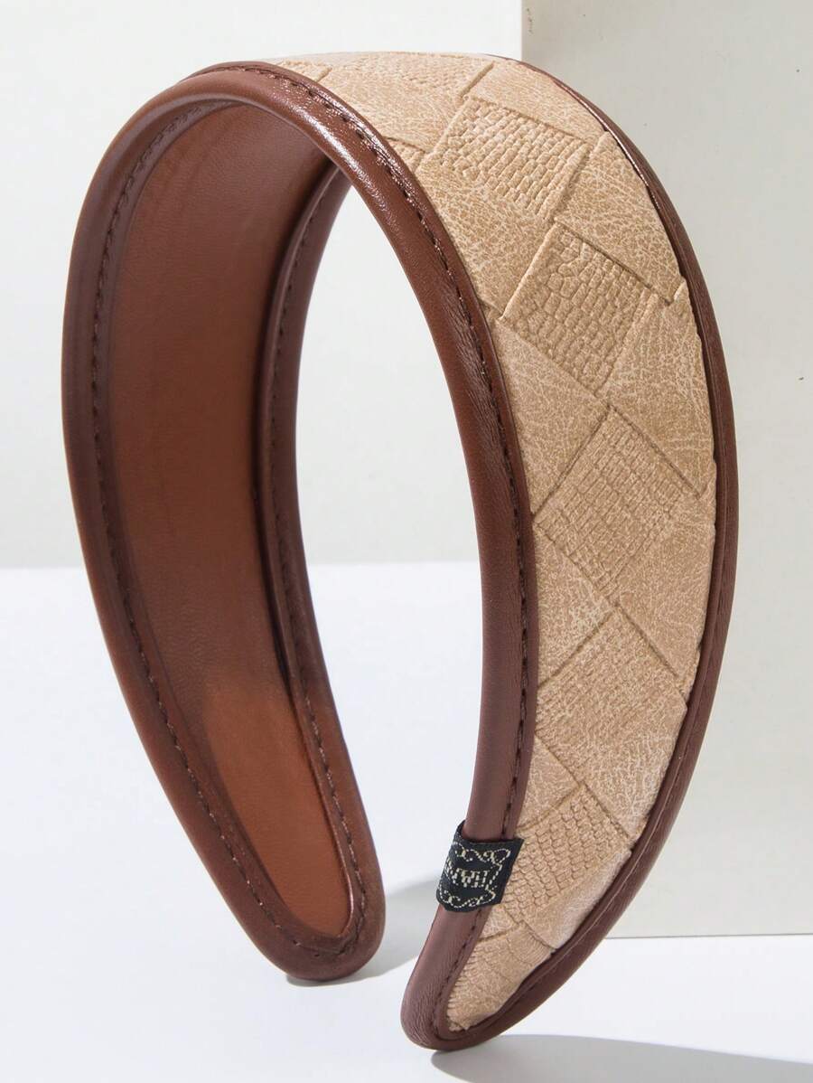 1 Stück Koreanisches karierten Raffia gewebtes breites Stirnband mit Knoten, minimalistischer zweifarbiger karierter Schleifenkopfschmuck, vielseitiger Boho-Stil Haaraccessoire, Haarband Stirnband für Frauen, Haarschmuck, Diademe, Haarbügel