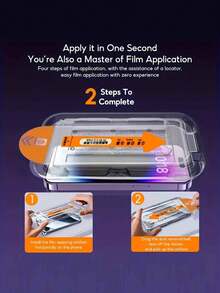 5 Packs Ultra HD Tempered Glass Screen Protector Compatible With IPhone 15 Pro Max/16 Pro Max/16/16e/15/14/13/12/11/Plus/Mini/XS Max/XR/X, One-Click Film Applicator, 9H+ Tempered Glass Film, Anti-Fingerprint, Full Coverage, Case Friendly Waterproof Shockproof Anti-Fall Scratch Resistant - Clear - View 2