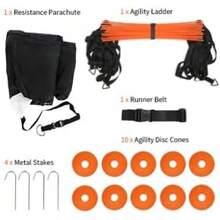Agility Ladder Speed Training Ladder Workout Ladder With Or 10 Cones 12 Rung 20ft With Resistance Parachute - Orange-10 Cones - View 9