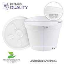 4 Ounce Foam Bowls With Lids (100 Count) - Insulated To Go Cups - Containers For Soup, Oatmeal, Ice Cream - For Delis, Cafes, Restaurants - Gold - View 2