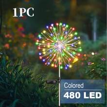 1PC Dandelion Gardening Landscape Outdoor Waterproof Fireworks Light Wedding Decoration Holiday Lawn Light 8 Lighting Modes Household Color, Warm White, White, 60/150/200/240LEDs Multiple Models Available