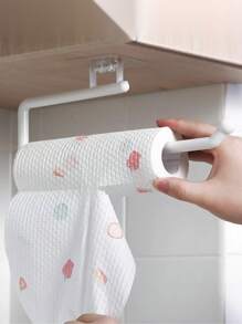 1pc Multi-Functional Kitchen Storage Rack, No Drill Kitchen Paper Towel Holder, Bathroom Toilet Paper Holder, Kitchen Cling Film Rack, Washstand Dishcloth Hanger, Bathroom Towel Rack