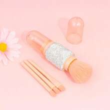 1 Piece Luxury 4-In-1 Makeup Brush Set, Convenient Dual-Ended Makeup Brushes, Face Brush, Nylon Bristles, Retractable, Suitable For Foundation, Lip Gloss, Eyeshadow And Highlighter, Travel Makeup Kit, Holiday Gift, Valentine's Day, Christmas