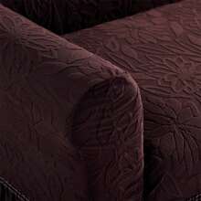1pc Solid Color Jacquard Elastic Ruffled Sofa Cover, Soft Fabric For 1/2/3/4 Seater Sofa In Living Room, Bedroom, Home Office