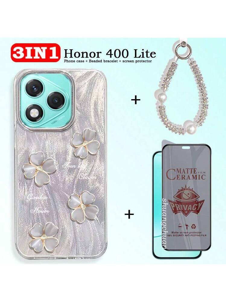 XRCS 2 In 1 Glitter Case For Honor 400 Lite 5G Case With Tempered Glass Screen Protector, Bumper Anti-Scratch Sparkle Bling 360 Full Body Shockproof - View #8