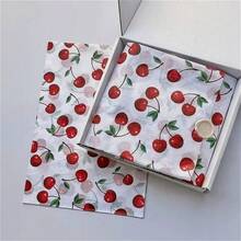 1 包可爱时尚樱桃印花礼品包装薄纸，50*35 厘米薄纸，适用于礼品包装、衣物防潮、葡萄酒包装、礼盒填充、易碎保护、生日、情人节、圣诞节礼物装饰 - 紅色車厘子 - 查看 4
