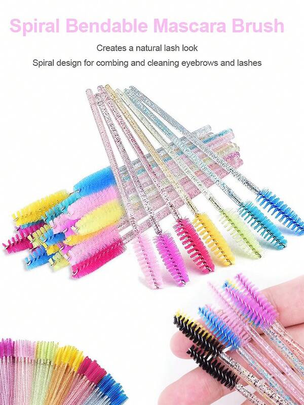 Pink And Black 10/25PCS Disposable Eyelash Brush Eyebrow Brush, Eyelash Extension Crystal Rod, Eyelash Wand Eyelash Tool Makeup Kit, Flying Girl Police Officer, , , Students, Movies And TV Shows, Travel, Vacations, Brides, Birthdays, Gentle, Cute And Beautiful Girls, All Available In Multiple Colors.