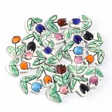 10 piezas/Paquete Cuentas de cerámica con mariposa pintada a mano, cuentas sueltas de varios estilos 17x13mm, elegante casual y adorable estilo infantil, colorido verano hecho a mano DIY para elaborar pulseras, collares, joyas, colgantes y accesorios