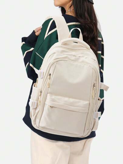 女士笔记本电脑背包，适合初中、高中、大学生的女生学校背包，适合青少年男孩和女孩的轻便休闲书包，大容量旅行背包，带15.6英寸笔记本电脑隔层和水壶侧袋，多口袋学生包，男女大学生通用，新旧版本随机发货。新旧版本随机发货。，学校用品，学校背包，返校背包，学校背包，航空公司认可，经典休闲，适合青少年女孩和大学生，非常适合返校，开学第一天，初中，高中