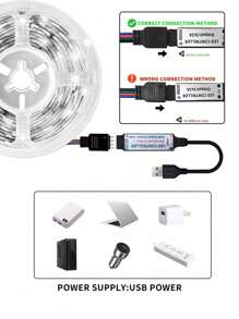 1pc 24keys Remote Control RGB LED Neon Light Strip - Dimmable, Flexible Silicone, For Sign, Bedroom, Gaming Room And Party Decoration, Versatile Applicable, Adjustable Lighting Modes