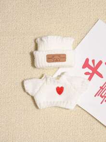 [仅服装] 1 代和 2 代可互换服装、坐姿派对连衣裙、心形毛衣、熊标志帽子 - 彩色 - 查看 9