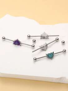 1 pièce Boucle d'oreille clous cartilage en argent, en acier inoxydable 304 unisexe, convient pour les cadeaux/les fêtes