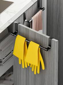 منشفة قابل للتمدد من الفولاذ المقاوم للصدأ 23 سم (9.06 بوصة) / 36 (14.17 بوصة)، حامل منشفة للباب في الحمام والمطبخ، منشفة من الفولاذ المقاوم للصدأ المصقول بطول 14 بوصة مع خطافات، حامل منشفة موفر للمساحة