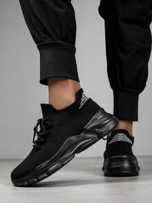 Zapatillas deportivas transpirables, antideslizantes y duraderas para hombre, estilo casual de 2025, zapatos de ocio versátiles, diseño unisex - Negro - Ver 5