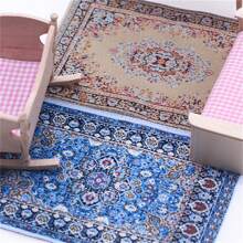 1:12 Dollhouse Miniature Carpet Model, Mini Accessory, Mini Home Carpet, DIY Decorative Floral Style Home Decoration Accessory, Miniature Crafthouse Doll,Miniature Doll Accessory,Diy Miniature House