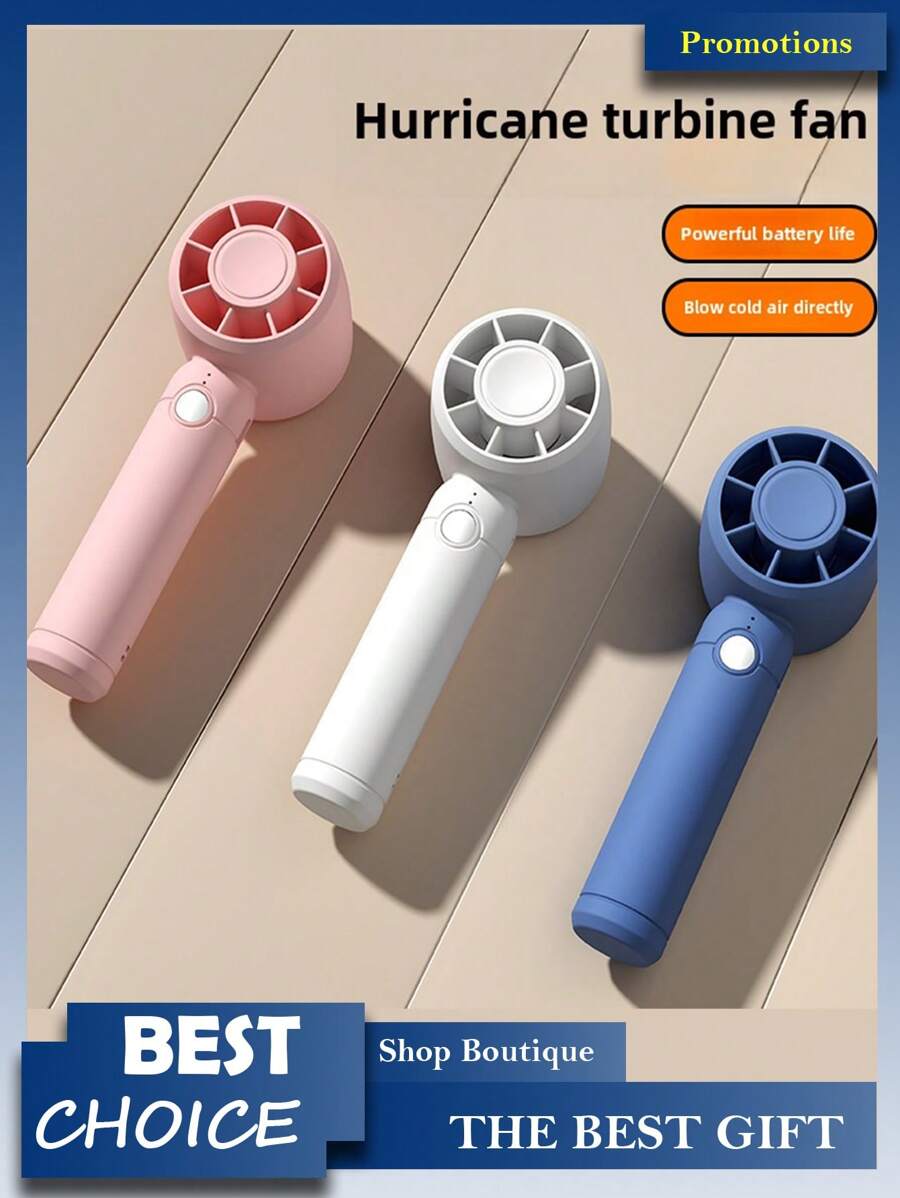 1 pieza/2 piezas Ventilador mini recargable personal, Ventilador mini portátil, Ventilador mini turbo portátil de 3 velocidades ajustables de doble propósito recargable y silencioso para enfriar, para camping, viajes, hogar, 300mAh, para verano, playa, interior y exterior, accesorios de playa, viaje