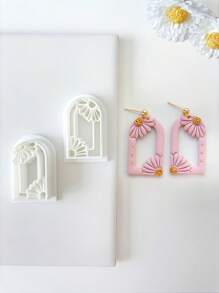 2pcs Daisy Flower Arch Cutout Polymer Clay Cutters Boho Polymer Clay Jewelry Making, Polymer Clay Stud Earring Making Tool, Clay Jewelry Making Kit
