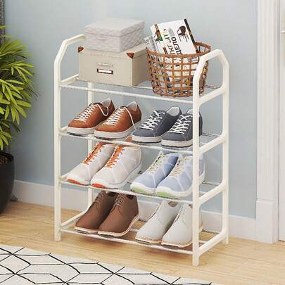 1pc 4-Tier Simple Shoe Rack, Multipurpose Storage Organizer Stand For Home/Dorm, Economic Version