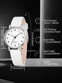 JasonRolls Conjunto de 5 piezas para mujer que incluye reloj de cuarzo con escala de números árabes, brazalete, collar y aretes. Un conjunto fashionable y sencillo, adecuado para uso diario, decoración o como regalo para ocasiones festivas.