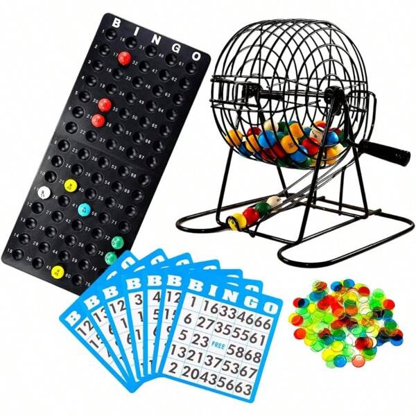 New Regal Bingo Deluxe Bingo Game Set For Adults And Includes 6 Inch Bingo Wheel Cage 75 Balls Master Board 18 Cards And Colorful Chips Fun Family Bingo Night