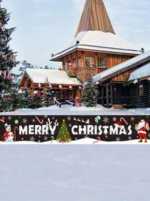 1 pezzo Striscione di Natale alla moda 2025 con 3 dimensioni (Tromba/Media/Grande), motivo di Babbo Natale, pupazzo di neve e bastoncino di zucchero, decorazione per esterni/interni resistente per cortile/giardino/portico/prato, perfetto per forniture per feste di Natale e decorazione estetica per stanza/dormitorio/camera da letto/casa