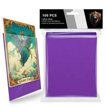 Fundas para cartas de juego talla grande vendidas, 1000/500/100 fundas para cartas mate suaves y con escarcha en color púrpura, fundas para tarjetas de fotos, para uso en todas las temporadas, adecuadas para cartas de juego de tamaño estándar, material de PP duradero, protegen las cartas de intercambio del desgaste y el deterioro, adecuadas para cartas de juego, cartas de estrellas, fundas para cartas de película blanda, tarjetas de fútbol, tarjetas deportivas, tarjetas de intercambio