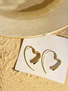 Chic Heart Shaped Hoop Earrings - Stylish And Unique Designer Jewelry For Statement Looks