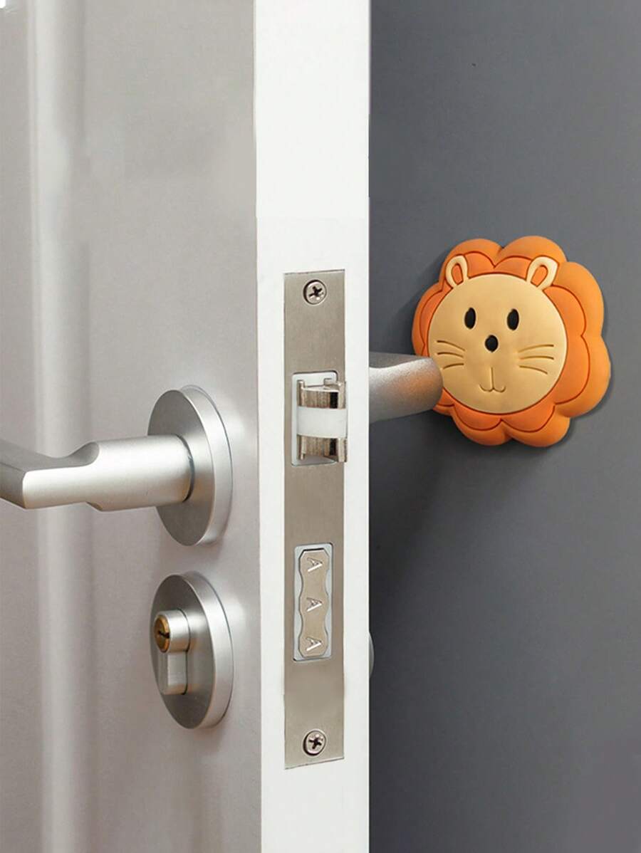 4 Stücke Cartoon Kreativ Türgriff Puffer Silikon Türstopper Schutz, zufälliger Stil, Babyzimmer Deko, dekoriere dein Zuhause mit einfacher, lustiger Installation