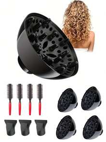 Difusor portátil para cabello rizado/ondulado/rizado - Accesorios de secador de pelo de calidad de salón, herramienta volumizadora sin daño por calor | Difusor rizado para rizos naturales, peinado ligero, para el hogar y viajes, difusor de peinado reutilizable, juego de peine difusor rizado para cabello ondulado (para secador de pelo de diámetro 4.4-4.6 cm, óptimo 4.5 cm), de vuelta a la escuela, artículos esenciales de viaje, accesorios para el cabello de mujer, cepillo para el cabello liso, accesorios de barbero, secador de pelo, cabello, barbero, herramientas para el cabello, productos para el cabello, accesorios para el cabello, cepillo para el borde, cepillo de peinado, accesorios de barbero, viaje, secador de pelo, cosas para el cabello, laca para el cabello, accesorios para el cabello, productos para el cabello rizado, equipo de peluquería, accesorios, tijeras para cortar el cabello, Navidad, barbería, accesorios de barbero, accesorios para el cabello, peluquería, secador de pel - Multicolor - Ver 1