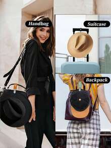 1 件多功能皮革帽夹，适合旅行和露营 - 可将帽子牢固地固定在包或手提箱上，绿色、黑色、棕色 - 彩色 - 查看 11