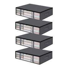 床下无纺布收纳盒，透明毛毯收纳袋，大容量衣物收纳，扁平节省空间的容器，适用于存放衣服、橱柜、毛毯、玩具、家庭壁橱、卧室、宿舍、卧室配件