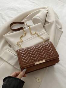 Bolso bandolera cuadrado de estilo coreano único con diseño de onda francesa arrugada y trigo, minimalista y elegante para ir a trabajar o de compras