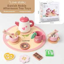 Wooden American Simulation Afternoon Tea Set Kitchen Play Teapot Set, Educational Toys For Boys And Girls - Multicolor - View 16