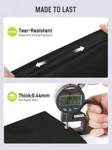 Poncho de lluvia con capucha SaphiRose impermeable para hombres, mujeres y adultos - Black03 (con rayas reflectantes) - Ver 5