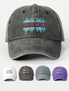 1st dambroderad 5-uddig stjärntvättad hästsvans nödställd baseballkeps, solskyddande fritidshatt Lämplig för vår/höstresor, strandsemester, solhatt för män, Y2K-stil ungdomshatt - broderi - Visa 15