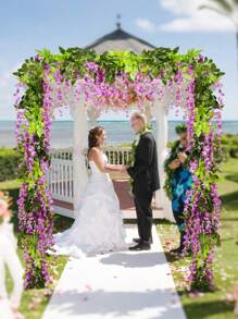 Wisteria Artificial Flowers Garland, 4pcs Total 28.8ft Artificial Wisteria Vine Silk Hanging Flowers, Suitable For Wedding Hanging Flowers Ceiling, Home Decoration, Bedroom Decoration, Ideal Gift For Back To School Season Party