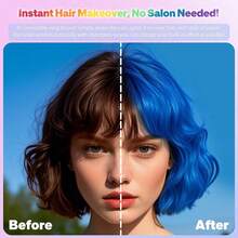 Ascrew Blue Root Touch Up Hair Color Dye,Temporary Hair Color Spray,Hair Wax Dye Pomades,Washable Hair Coloring Natural Hair Strong Style Gel Cream Hair Dye For Party,Hollowen,Cosplay(Blue) - 藍白色 - 查看 7