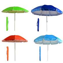Heavy Duty Folding Beach Umbrella, Large 220cm Multicolor Garden Umbrella With Carry Bag, Lightweight Sun Umbrella UV 50 Protection Outdoor Umbrella With Aluminum Tube, Ideal Umbrella For Outdoor/Beach/Summer - màu xanh da trời - Xem 3