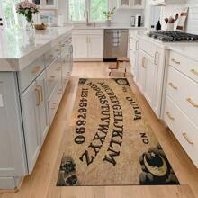 1 pieza Alfombra de entrada con estampado de calavera, alfombra de área artística negra para sala de estar, baño, cocina, entrada, balcón, decoración del hogar, absorbe la suciedad, cafetería, bar, vacaciones, fiesta, dormitorio, baño, decoración de cocina