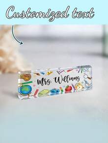 1 件教师礼物，个性化教师礼物，教师姓名桌牌，教师礼物，办公桌亚克力姓名牌，定制姓名牌学校用品，返校 - 彩色 - 查看 7