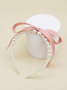 1 件女士黑珍珠发带，甜美可爱，适合日常和拍照，发带，发箍，头带