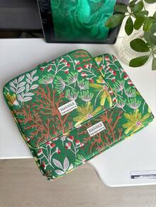 清新简约格桑花浮雕便携式电脑包内袋垫保护套11/13/15英寸适合返校学校用品包学校工作笔记本电脑包女士书包 - 彩色 - 查看 3