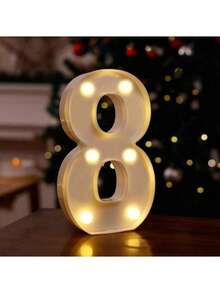 1pc/2pcs 0-9 Numeric Theme Party Decor LED Light Night Lamp, Party, Wedding, Cocktail Decoration - Multicolor - View 6