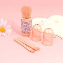 1 Piece Luxury 4-In-1 Makeup Brush Set, Convenient Dual-Ended Makeup Brushes, Face Brush, Nylon Bristles, Retractable, Suitable For Foundation, Lip Gloss, Eyeshadow And Highlighter, Travel Makeup Kit, Holiday Gift, Valentine's Day, Christmas